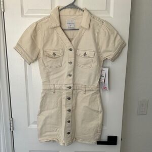 Celebrity Pink Cream Collared Dress